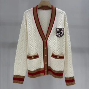 Chanel 26 Early Spring New College V-neck Embroidered Cardigan