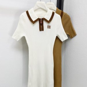 Miu Miu 26 Early Spring New Stripe Knit Dress