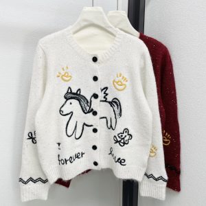 Dior 26 Early Spring New Horse Gold Coin Flower Embroidery Cardigan