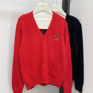 Gucci 26 Early Spring New Colorful GG Embroidery V-neck Cardigan