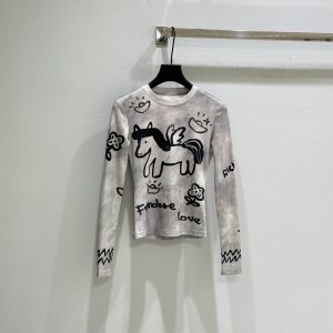 Miu Miu 26SS Early Spring New Money Horse Print Base Layer