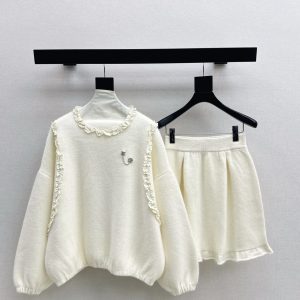 Chanel 26SS Early Spring New Ruffle Sweater Skirt Set
