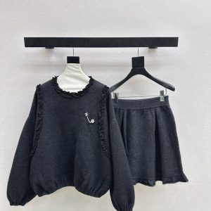 Chanel 26SS Early Spring New Ruffle Sweater Skirt Set