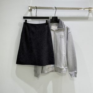 Miu Miu 26SS Early Spring New Gray Wool Skirt