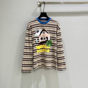 Miu Miu 26SS Early Spring New Fur Lodge Stripe Long Sleeve