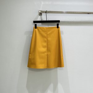 Miu Miu 26SS Early Spring New Yellow Satin Skirt
