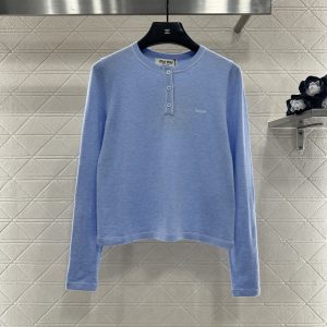 Miu Miu 26 Early Spring New Half Button Knit Top