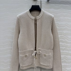 Chanel 26 Early Spring New Diamond Button Belt Cardigan
