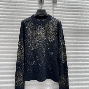 Chanel 26 Early Spring New Ski Series Black Rhinestone Knit