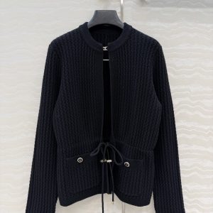 Chanel 26 Early Spring New Diamond Button Belt Cardigan