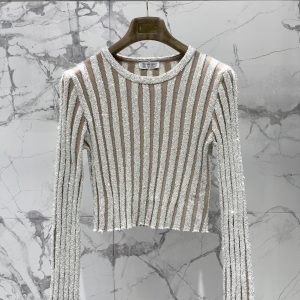 Bottega Veneta 26 Early Spring New Sequin Knit Top