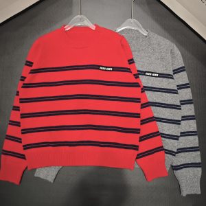 Miu Miu 26 Early Spring New Stripe Knit Long Sleeve