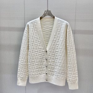 Hermes 26 Early Spring New Check V-neck Cardigan