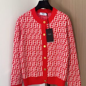 Fendi 26 Early Spring New Round Neck Cardigan