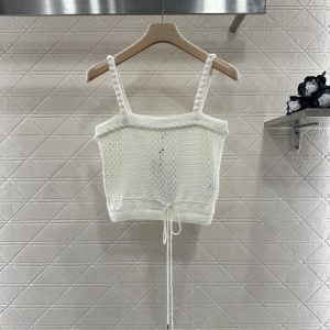 Chanel 26 Early Spring New Lace Tie Knit Camisole