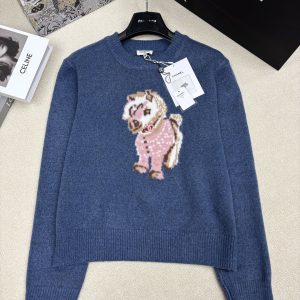 Chanel 26 Early Spring New Pony Jacquard Knit Pullover