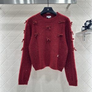 Chanel 26 Early Spring New Bow Sequin Sweater