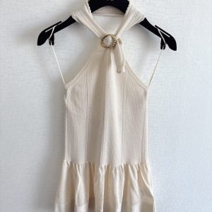 Chanel 26 Early Spring New Knit Halter Camisole