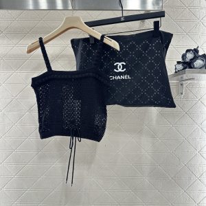 Chanel 26 Early Spring New Lace Tie Knit Camisole