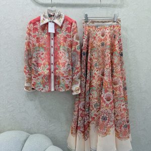 Zimmermann 26 Early Spring New Blouse Skirt Set
