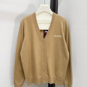 Gucci 26 Early Spring New Letter Jacquard V-neck Cardigan