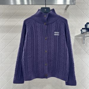 Miu Miu 26 Early Spring New Cable Logo Cardigan