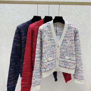 Chanel 26 Early Spring New Color Block V-neck Cardigan