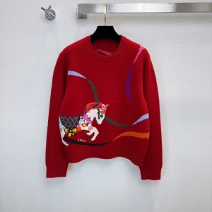 Etro 26 Early Spring New Zodiac Red Knit