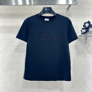 Celine 26 Early Spring New Beaded Logo Tee