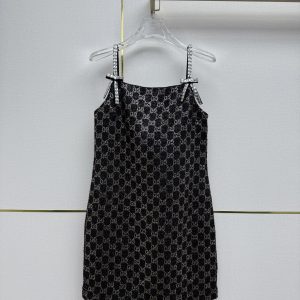 Gucci 26SS New GG Rhinestone Pinafore Dress