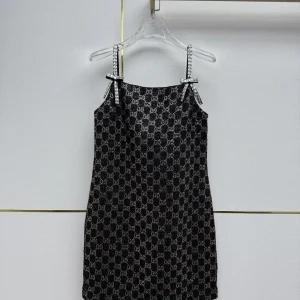Gucci 26SS New GG Rhinestone Pinafore Dress