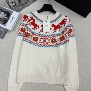 Celine 26 Early Spring New Raglan Horse Logo Knit