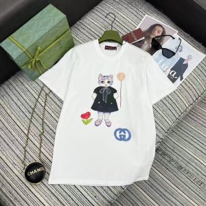 Gucci 26 Early Spring Series Beaded Cat Tee