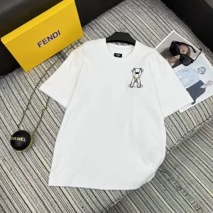 Fendi 26 Early Spring Series Dog Embroidery Tee
