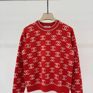 Chanel 26 Early Spring New Full Print Knit Long Sleeve