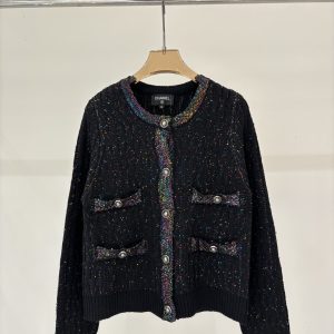 Chanel 26 Early Spring New Sequin Button Cardigan
