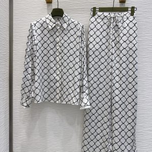 Gucci 2025FW Smooth Silk Penetration Print Shirt Set